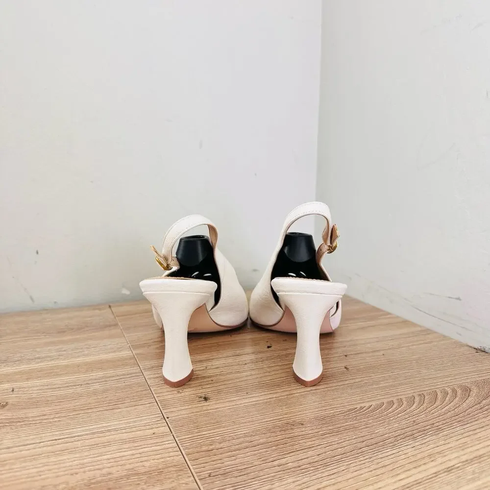 27 EDIT Naturalizer Elaine slingback pumps White Women’s Size 9.5 Wide